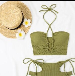 Army Green, Two piece, Tummy Control Bikini (Never Worn)